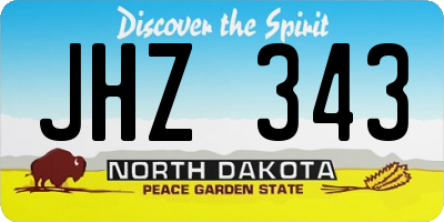 ND license plate JHZ343