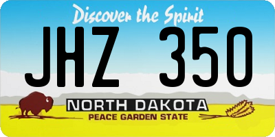 ND license plate JHZ350