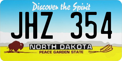 ND license plate JHZ354