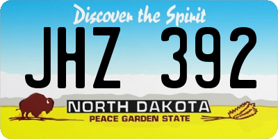 ND license plate JHZ392