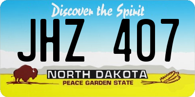 ND license plate JHZ407