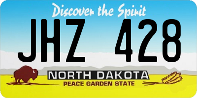 ND license plate JHZ428
