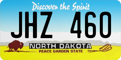 ND license plate JHZ460