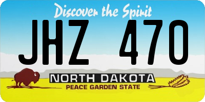 ND license plate JHZ470