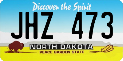 ND license plate JHZ473