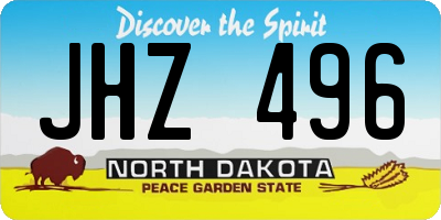 ND license plate JHZ496
