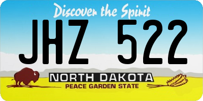 ND license plate JHZ522