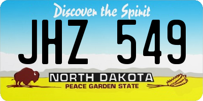 ND license plate JHZ549