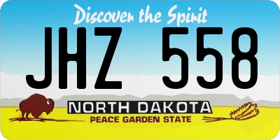 ND license plate JHZ558