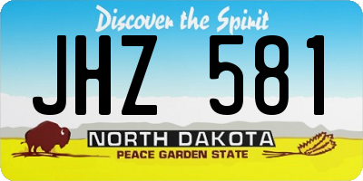ND license plate JHZ581