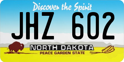 ND license plate JHZ602