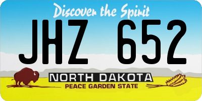 ND license plate JHZ652