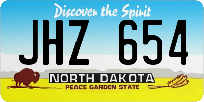 ND license plate JHZ654