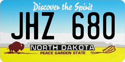 ND license plate JHZ680