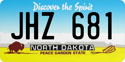 ND license plate JHZ681