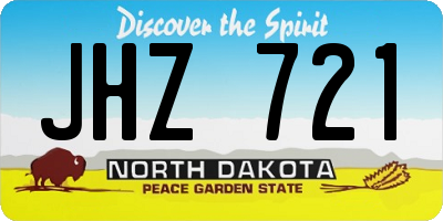 ND license plate JHZ721