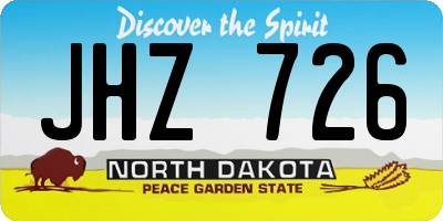 ND license plate JHZ726