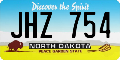 ND license plate JHZ754