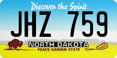 ND license plate JHZ759