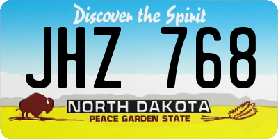 ND license plate JHZ768