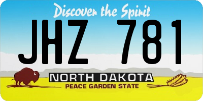 ND license plate JHZ781