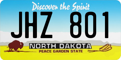 ND license plate JHZ801