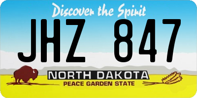 ND license plate JHZ847