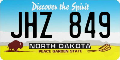 ND license plate JHZ849
