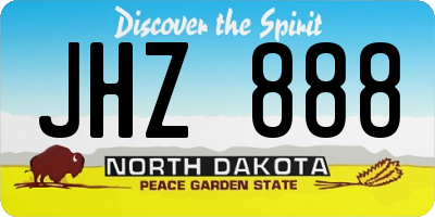 ND license plate JHZ888