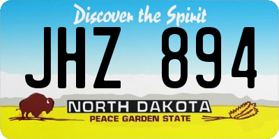 ND license plate JHZ894