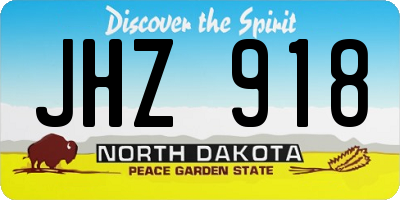 ND license plate JHZ918