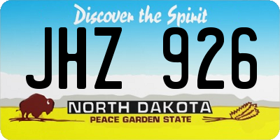 ND license plate JHZ926