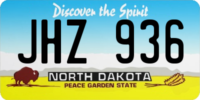 ND license plate JHZ936