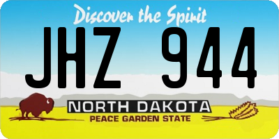 ND license plate JHZ944
