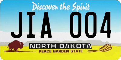 ND license plate JIA004