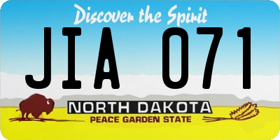 ND license plate JIA071