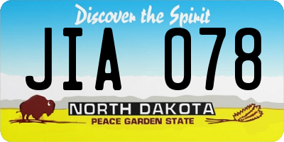 ND license plate JIA078