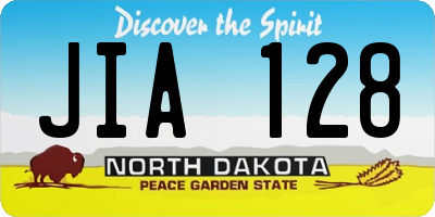 ND license plate JIA128