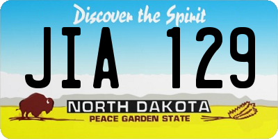 ND license plate JIA129