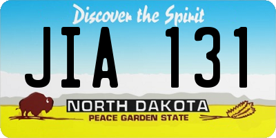 ND license plate JIA131
