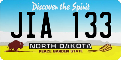 ND license plate JIA133
