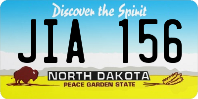 ND license plate JIA156