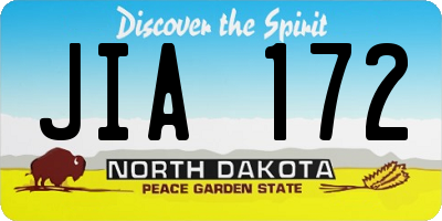 ND license plate JIA172