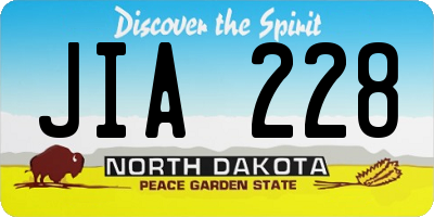 ND license plate JIA228