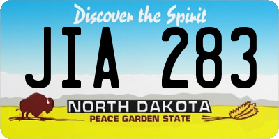 ND license plate JIA283