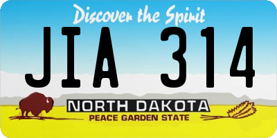 ND license plate JIA314
