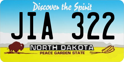 ND license plate JIA322