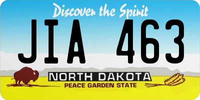 ND license plate JIA463