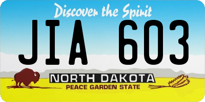 ND license plate JIA603
