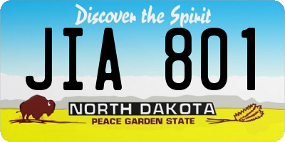 ND license plate JIA801